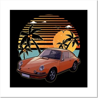 Porsche 911 1963 car sunset Posters and Art